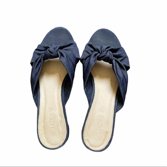 J. Crew Shoes - J.crew-knotted slide silk faille sandal size 6.5